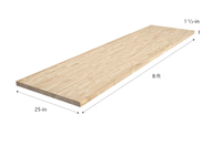 Durabilité Bloc de boucher droit naturel articulé à doigts Hevea Comptoir carré pour comptoirs de table et de bureau et bancs de travail