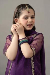 Elegant Pakistani Girls Party Embroidered Formal Lehenga Choli with Lace Overlay Contrast Dupata for Eid Special Festival - Product Image 3