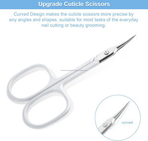 Ciseaux à cuticules blancs, lame incurvée extra fine, pointe précise, outil de beauté pour manucure et pédicure - Product Image 4