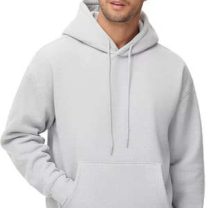 High Quality <b>Men's</b> Oversized Garment Dyed Fleece <b>Hoodie</b> with Front Puff Printed Logo Quick Dry Lined 340g Polyester/Cotton Blend - Product Image 3