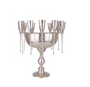 Beverage Storage Luxury Hammered Ice Bucket With Tumbler Holders <b>End</b> Premium Quality <b>Bar</b> Accessories Hot Selling - Product Image 1