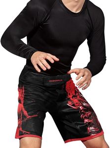 Pantalones cortos MMA de poliéster de alta calidad para hombre, venta al por mayor, tarifa de fábrica, fabricante profesional, patrón sólido con logotipos sublimados - Product Image 6