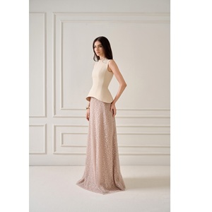 Faldas largas de marca WhiteAnt para mujer, ropa ODM BORRA AURORA, FALDA LARGA DE ENCAJE, elegante MOQ bajo, faldas de moda para mujer - Product Image 1