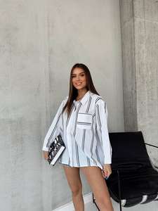 Personnalisé Automne Nouveau Streetwear Haut pour Femme Chemise Oversize Décontractée à Manches Longues Taille Libre Boutonnée Blouses et Chemises pour Femmes Rose - Product Image 4