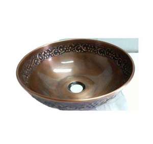 Fregaderos de Cobre Modernos y Duraderos para Encimera, Lavabo con Diseño en Relieve, Acabado Bronce, Aspecto Atractivo, Instalación Bajo Encimera - Product Image 1