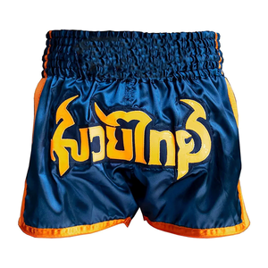 Shorts de Muay Thai en gros, fabricant OEM personnalisé, fournisseur d'équipements de boxe thaïlandaise en satin, ceinture élastique avec cordon de serrage - Product Image 2