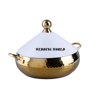 Utensilios de cocina Hotpot de nácar, cazuela de diseñador de forma redonda, artículos de cocina elegantes de calidad superior, calentador de alimentos de Metal - Product Image 4