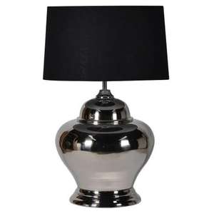 โคมไฟตั้งโต๊ะตกแต่งสไตล์โมเดิร์นสุดหรู ดีไซน์ทันสมัย ผิวโครเมียมเงางาม ผลิตจากวัสดุที่ทนทาน พร้อมกระจกเคลือบนิกเกิลเงาสูง - Product Image 1