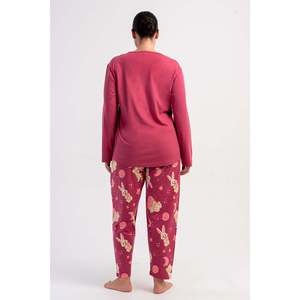Conjunto de Pijama KADIN P.SUPREM XXL con Cuello Redondo y Manga Larga, Diseño Ovalado - GULKURUSU - GULKURUSU - Product Image 5