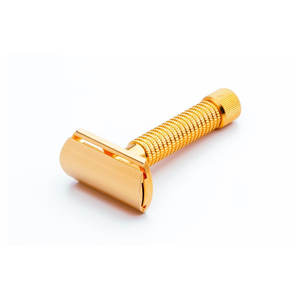 Maquinilla de Afeitar de Doble Hoja de Acero Inoxidable, Suave con la Piel, Reutilizable, Ecológica, con Mango de Madera - Product Image 1