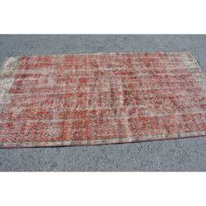 Alfombra turca roja Vintage de 4,3x8,4 pies, área grande, lana de algas marinas, diseño de pasillo rectangular para el hogar, sala de estar, látex de 10mm - Product Image 3