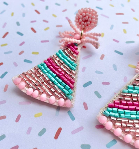 Pendientes Elegantes con Cuentas Bordadas, Joyería Artesanal de Cuentas de Semillas para Mujer, Accesorios de Moda, Diseño Artesanal, Venta al por Mayor - Product Image 3