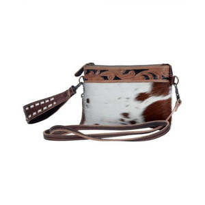 GangesGrain Women's Cowhide <b>Leather</b> <b>Tooled</b> Crossbody Wristlet with Manual Fulfillment 0.0g in Stock - Product Image 1