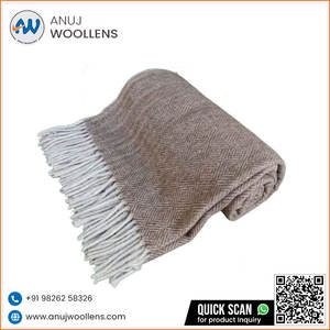 Mantas de lana Tartán de espiga marrón diamante cómodas y elegantes al precio más bajo - Product Image 6