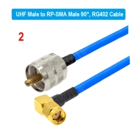 Adaptador de Conector PL259 UHF Macho a SMA Macho, Cable RG402 Semiflexible de 50 Ohmios, Cable Coaxial RF, Cable de Extensión