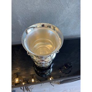 Seau à glace/vase moderne en laiton plaqué argent - Pièce décorative multifonctionnelle de haute qualité pour les fleurs et les boissons fraîches - Product Image 4