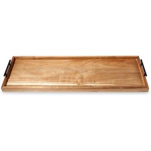 Elegante bandeja de servicio de madera azul de estilo moderno con asas para desayuno café aperitivos fiestas decoración del hogar - Product Image 2