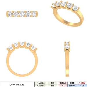 Anillo de Eternidad Clásico para Mujer, Chapado en Rodio, con Diamante CVD Cultivado en Laboratorio, Certificado IGI, Oro de 14K, Corte Clásico, Media Eternidad, Aniversario - Product Image 5