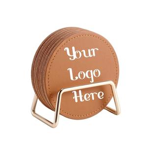 Juego de Posavasos Redondos de Cuero Premium con Soporte, Oferta Especial, Mantel Individual de Lujo Hecho a Mano, Protector de Mesa, Decoración Moderna para el Hogar y la Oficina - Product Image 3