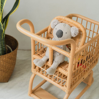 Chariot de courses en rotin au meilleur prix de gros, jouets artisanaux, organiseurs pour filles et garçons, fabriqué au Vietnam