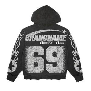 Ensemble sweat à capuche et pantalon unisexe lavé à l'acide 450GSM Survêtements d'hiver vintage en coton éponge Taille XXL Logo personnalisable Caractéristique - Product Image 4