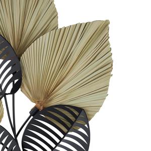 Art mural en métal contemporain noir et or avec accent de palmier, parfait pour la décoration de café, de bureau et d'espaces de vie modernes - Product Image 3