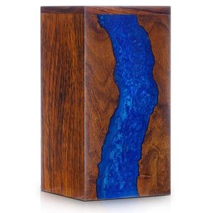 Urna para cenizas humanas Hombre/Mujer, mezcla de palisandro y resina Caja de urna funeraria para adultos personalizada para cenizas humanas - Product Image 1