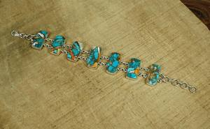 Oyster Turquoise 925 Sterling Silver Luxury GIA Certified <b>Charm</b> Adjustable <b>Bracelet</b> Handmade Statement Jewelry Wholesale - Product Image 2