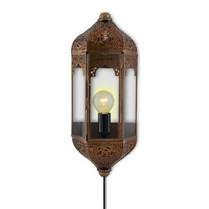 Farol marroquí de pared, cobre antiguo, diseño clásico para bodas, decoración del hogar, hotel, restaurante, alta calidad, hecho en India. - Product Image 1