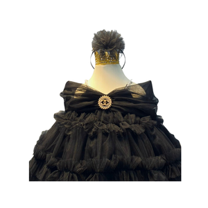 ชุดเดรสเด็กผู้หญิงแขนสั้นมีหลายชั้นลอยได้สำหรับเด็กดีไซน์เจ้าหญิงสีดำสีฟ้า - Product Image 4