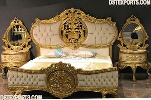 Italia Design Deep Curved Sleigh Bed Premium Quality Queen Size Cama de madera de teca Cama tamaño Queen Fabricado por DST EXPORTS - Product Image 6