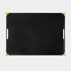 Plateau élégant en laque verte, finition riche en teintes, plateau de service décoratif laqué, indispensable pour la décoration du salon, fabriqué au Vietnam - Product Image 6