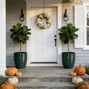 Pots de fleurs en céramique de style américain moderne, faits à la main, écologiques, légers, finition noire brillante, pour la maison et le jardin - Product Image 4