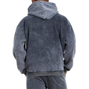 ชุดฮู้ดดี้และกางเกงขายาวทรงตรงสำหรับผู้ชาย ชุดวอร์มซิปแบบสั่งทำพิเศษ ล้างสีแบบแอซิดวอช พิมพ์ลายสกรีน ผลิตโดย HS 2026 - Product Image 5