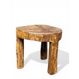 Naga Solid Wood <b>Side</b> <b>Table</b> Handmade Classic Antiqued <b>Rustic</b> Design for Living Room Bedroom Hotel or Villa Use - Product Image 3