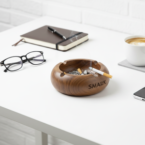 Rustic Wooden <b>Ashtray</b> Wood Bowl Cigarette Holder Smokers Dish Pipe Rest Natural Wood Decor Tabletop Smoking Accessory - Product Image 4