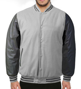 Men's Custom <b>Wool</b> Varsity Jacket Stand Collar Winter Embroidery Decoration <b>Pink</b> Letters Customizable Design Blank Option - Product Image 1