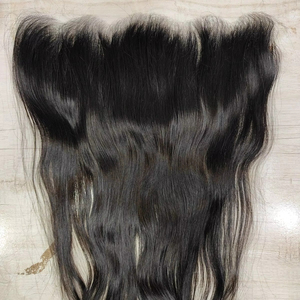 13/4 HD 20 Pouces Frontal Raw Cheveux Humains Indiens Non Transformés Bouclés Ondulés Texture Droite Temple Cheveux Cuticules Alignés Tressage - Product Image 3