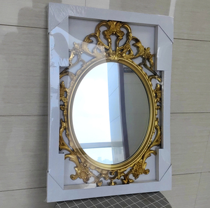 <span class=keywords><strong>Specchio</strong></span> da Parete ZIHAN, Cornice in Plastica Dorata Contemporanea, <span class=keywords><strong>Specchio</strong></span> Decorativo in Vetro 57x83cm, Spessore 2mm - Product Image 5