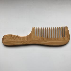 Peigne en bambou à dents larges bon marché avec poignée trouée - Product Image 2