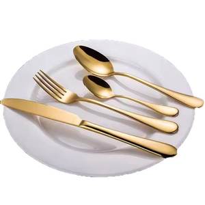 Premium Eco-Friendly Gold Plated Stainless Steel Flatware <b>Set</b> with Square Handle for Home <b>Wedding</b> Party Use - Product Image 5