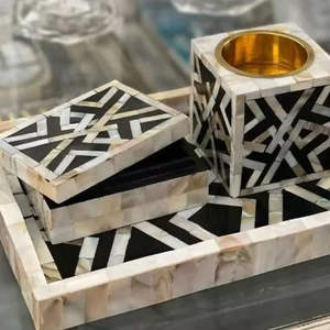 Posavasos hexagonal de mármol blanco de lujo con incrustaciones florales de piedras preciosas azules, mesa decorativa Pietra Dura hecha a mano - Product Image 6