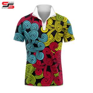 Polo de golf personnalisé avec logo OEM imprimé par sublimation, polo personnalisé pour impression par sublimation intégrale, polo pour homme - Product Image 6