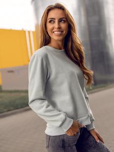 Sudadera de lana de Invierno para mujer azul marino y gris con parte inferior acanalada y mangas estilo callejero transpirable de talla grande - Product Image 6