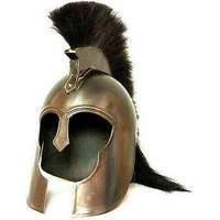 Casque Spartan Grec Romain Fait Main en Acier Doux Noir Prune pour Costume SCA, Halloween et Fête de Reconstitutions Historiques