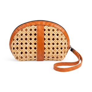 Sac à main en rotin bohème avec chaîne décorative, style vintage pour femme, doublure en cuir portable - Product Image 1