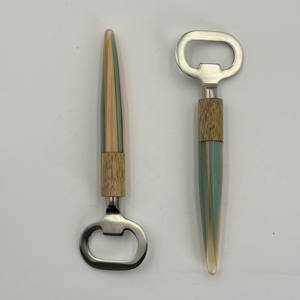 ที่เปิดขวดสแตนเลสดีไซน์ใหม่ไม่ซ้ำใคร ชุด 2 ชิ้น พร้อมด้ามจับเรซิ่น ใช้สำหรับบ้าน ร้านอาหาร บาร์ งานแต่งงาน และงานปาร์ตี้ - Product Image 2