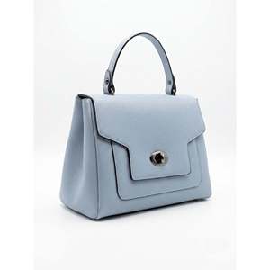 Sac à main et sac à bandoulière structuré en cuir Dollaro véritable AP IDEA MODA - Motif Litchi Normcore/Minimaliste - Fabriqué en Italie - Art. 26138 - Product Image 4