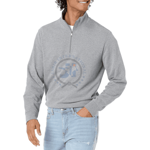 OEM al por mayor de alta calidad de los hombres de peso pesado de la pantalla de impresión sudaderas Streetwear hombres 1/4 cuarto de cremallera de impresión térmica sudaderas - Product Image 1