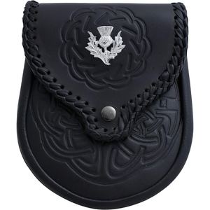 Accessoire de kilt celtique en cuir véritable Sporran des Highlands écossais fait à la main personnalisé pour hommes - Product Image 4